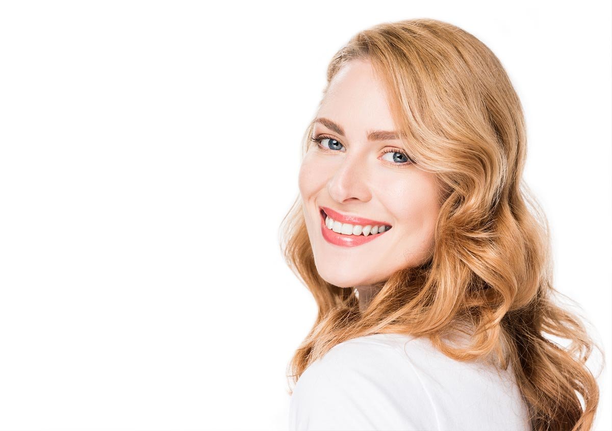 A happy woman smiling