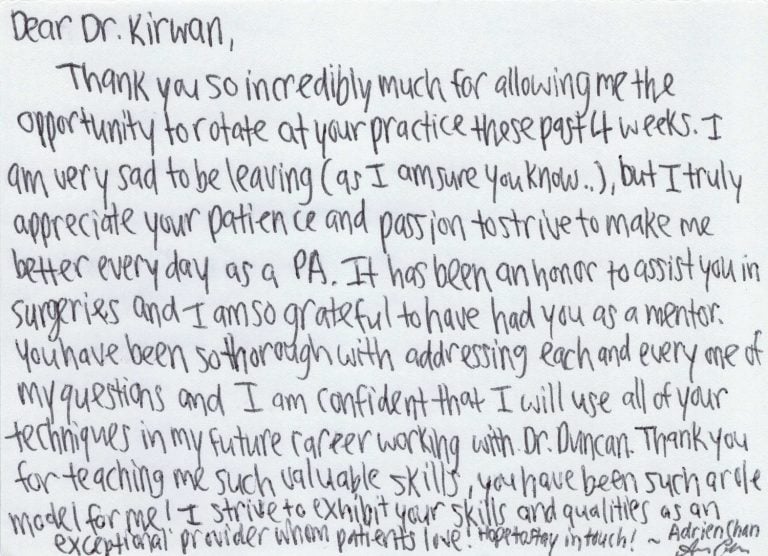 Thanks letter