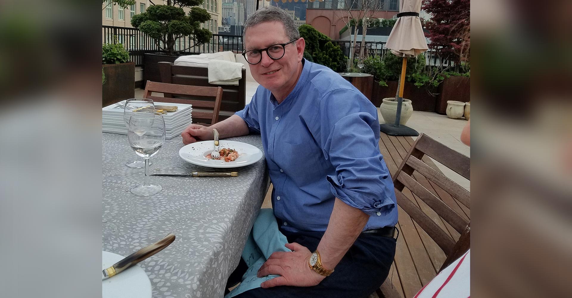 Dr. Kirwan during meal
