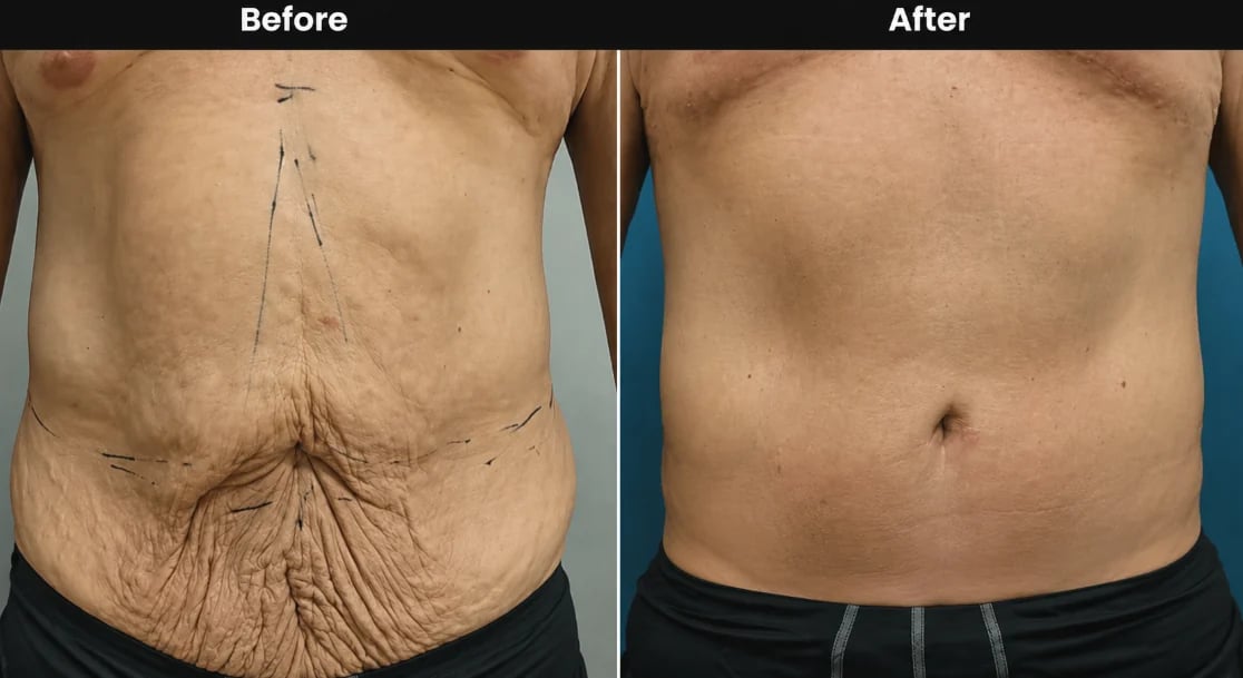 Body lift before and after following weight loss, Kirwan Plastic Surgery